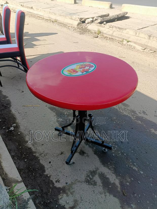 Restaurant Table, Round Red Colour 