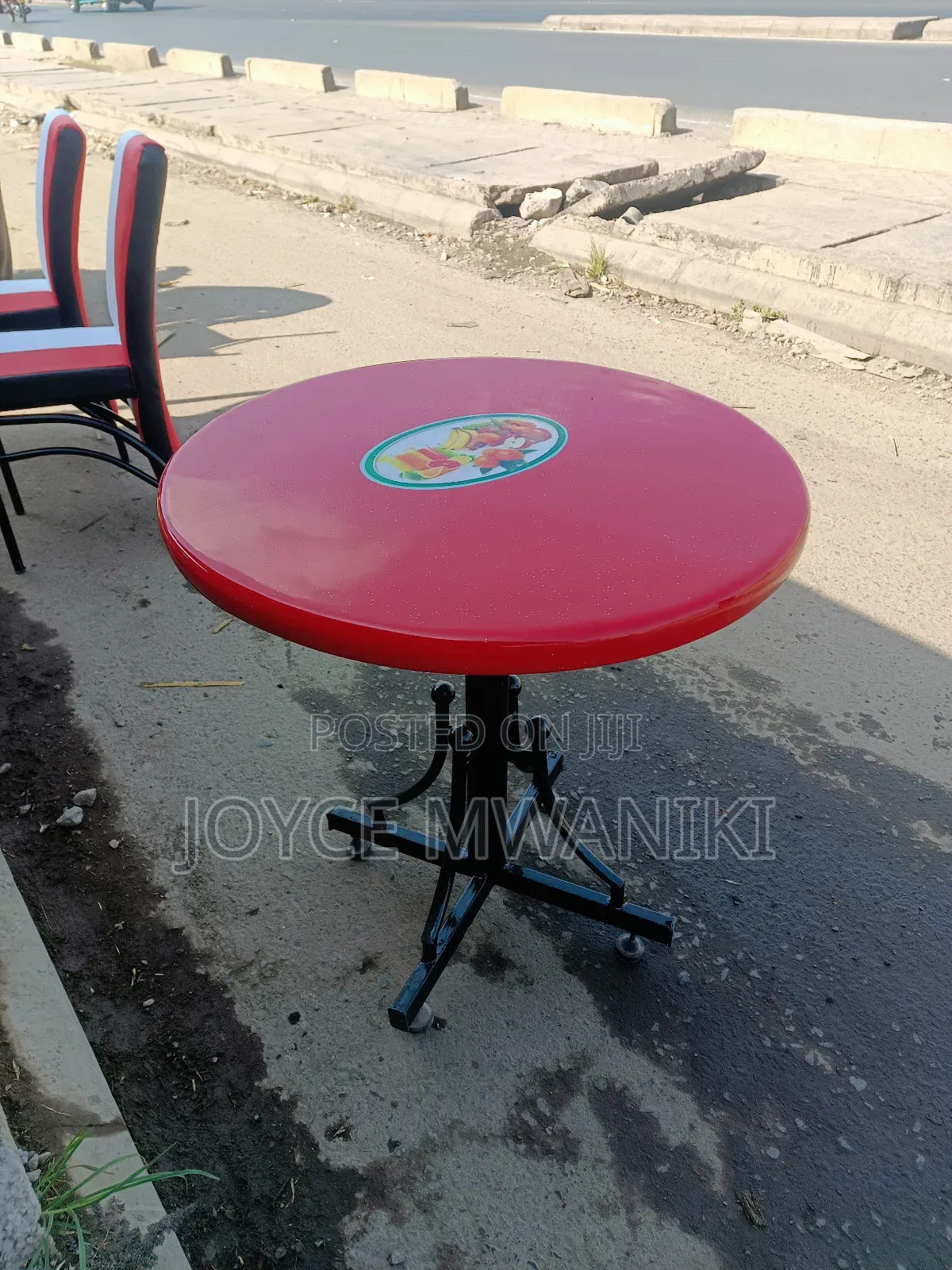 Restaurant Table, Round Red Colour 
