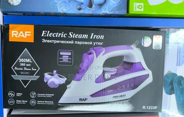 Raf Electric Steam Iron 2200w
Water Spray
Ceramic Sole Plate
