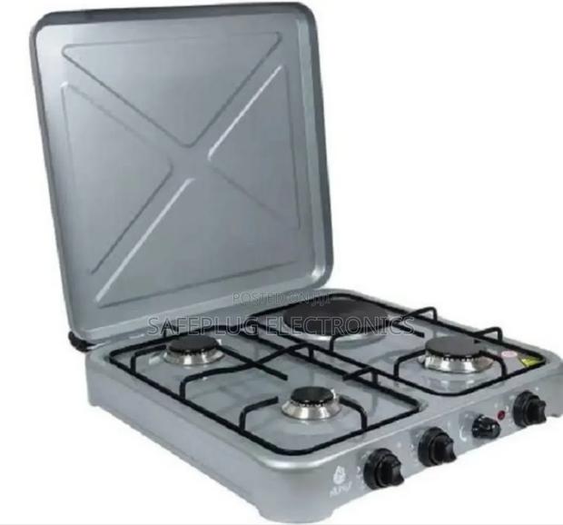 Nunix Table Top Cooker 3 Gas + 1 Electric Burner Stove