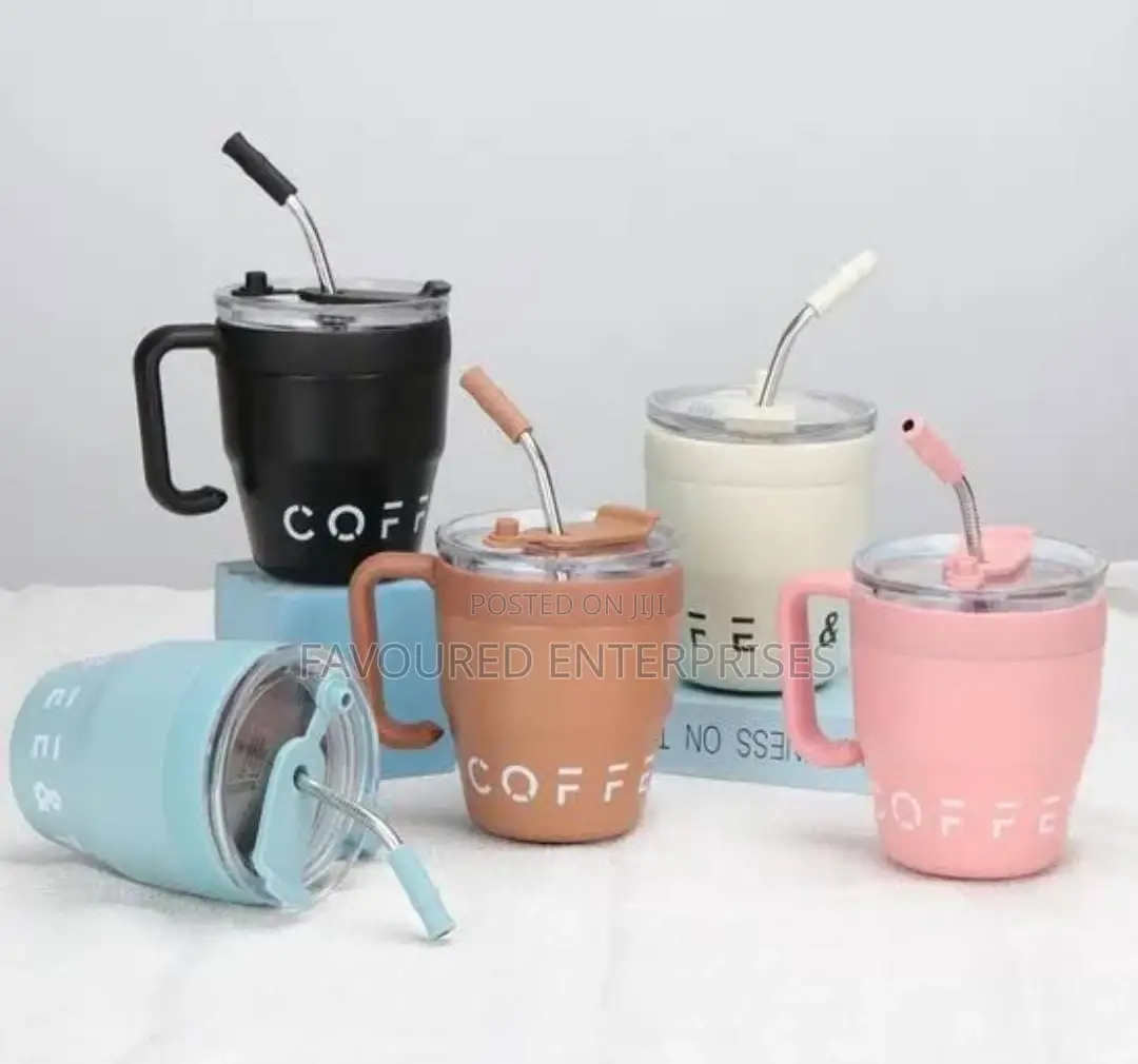 Coffee Mug With Straw 480ml