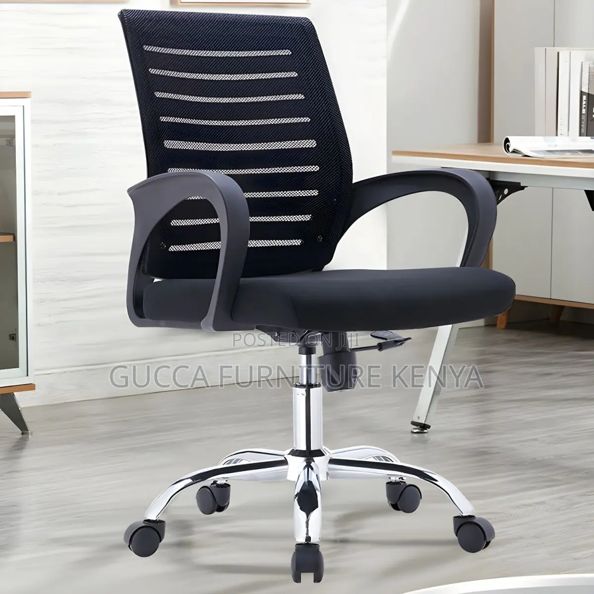 Office Chairs: Strong Mesh Mid Back Steel Office Chair