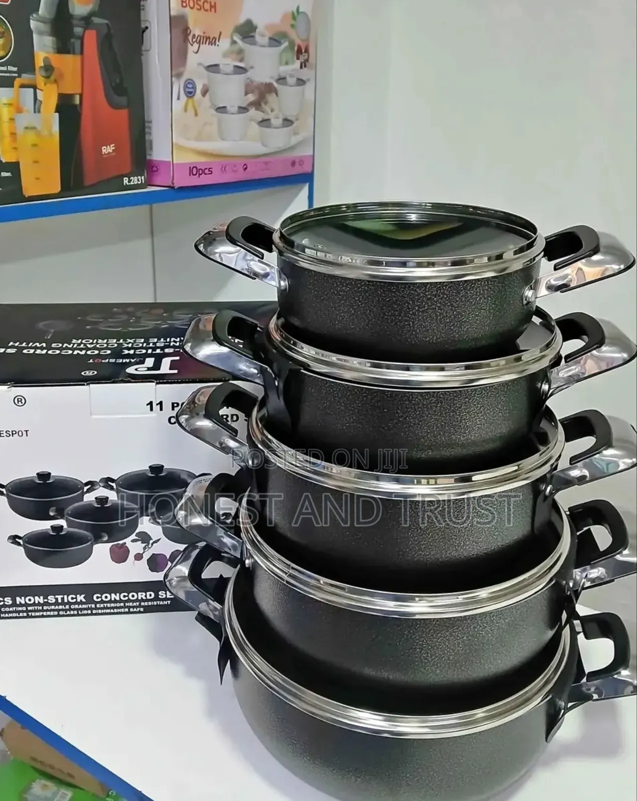 Jamespot 10pcs Cooking Pots Non Stick Concord Cookware Set