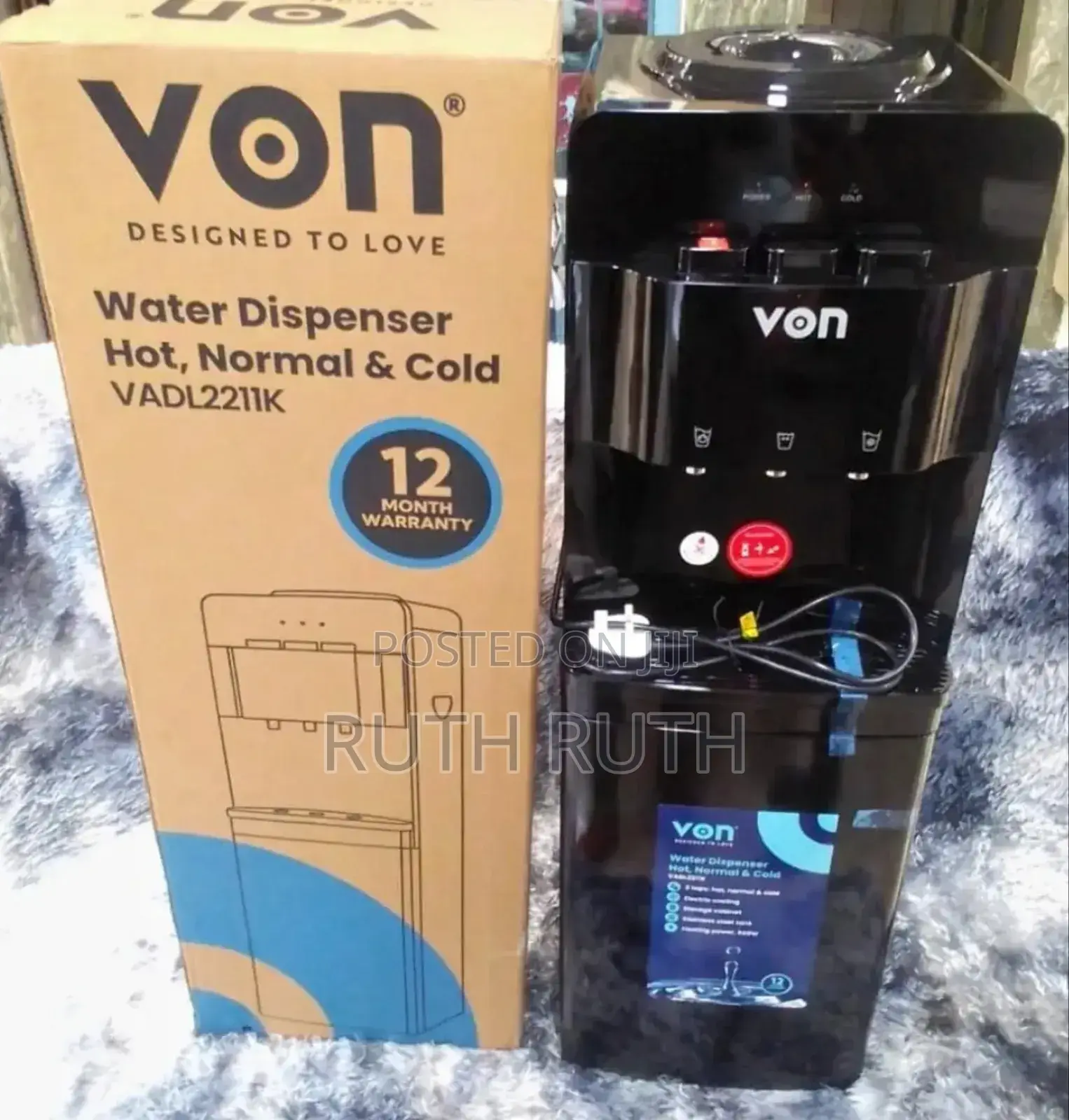 Von 3 Tap Hot Cold Normal Top Load Dispenser