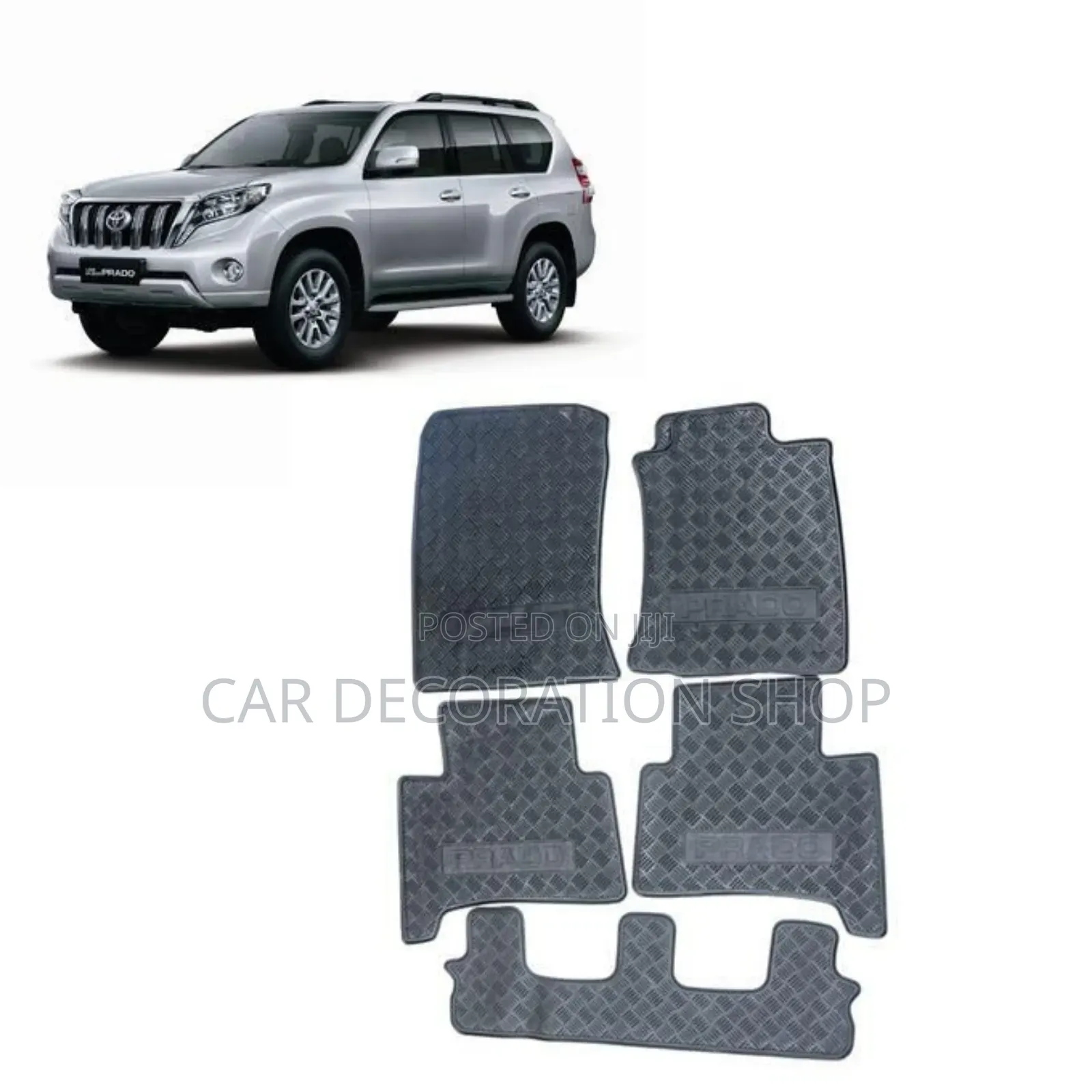 Prado 7 Seater Models Floorrubber Heavy Duty Floor Black Mat