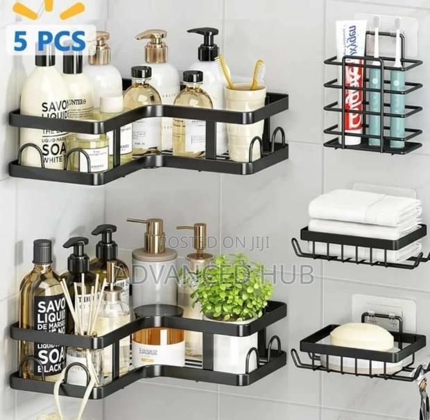 5pcs Set Trisngular Shower Caddy Shelf Multipurpose - main view