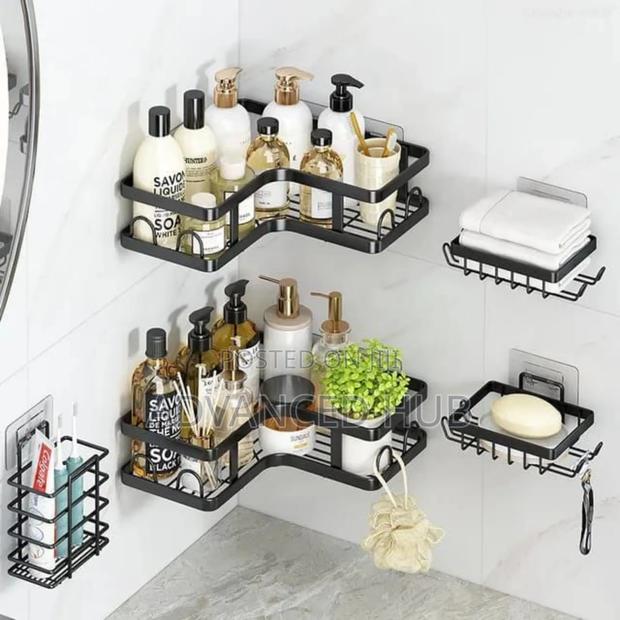 5pcs Set Trisngular Shower Caddy Shelf Multipurpose - thumbnail 3