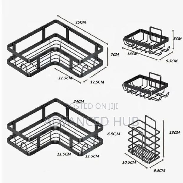 5pcs Set Trisngular Shower Caddy Shelf Multipurpose - thumbnail 4