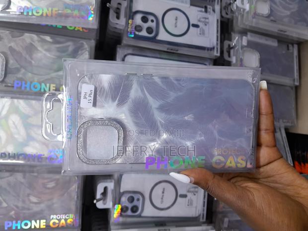 Feather Glitter Clear Soft Silicone Cute Case for iPhone 15+ - thumbnail 4