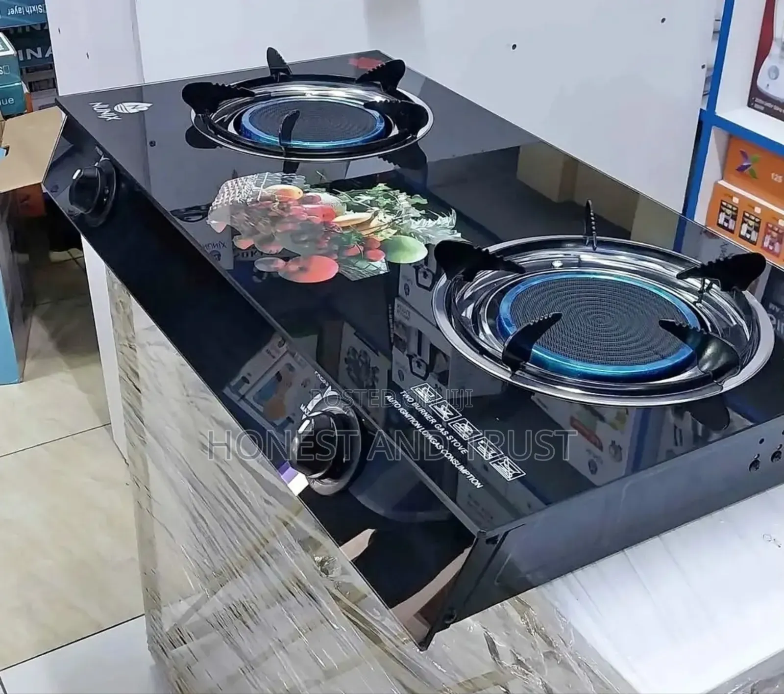 Durable and Elegant: Nunix 2-Burner Glass Top Gas Cooker
