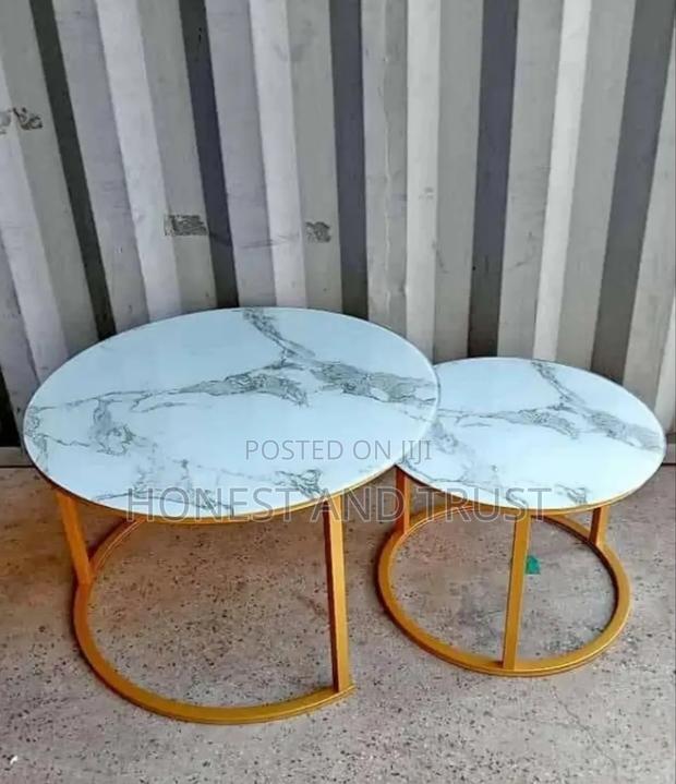 White Marble Coffee Table 2 in 1 Glass Top
