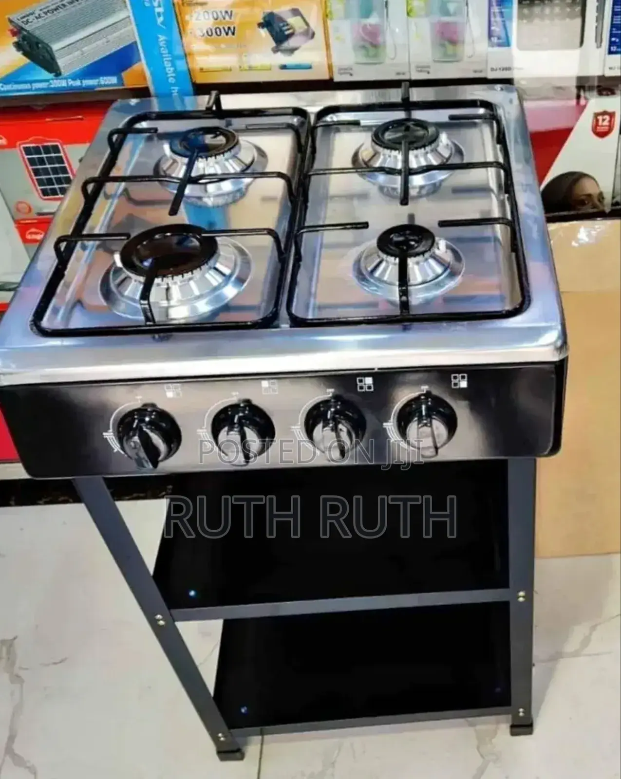 Standing Cooker With Shelf 4 Burner