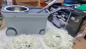 Metallic Spin Mop With a Bucket
