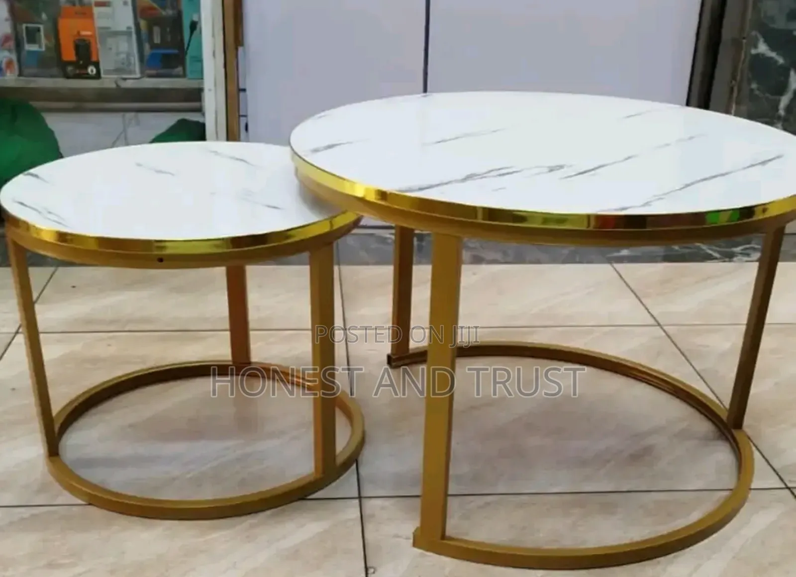 2 in 1 Round Coffee Nesting Table Living