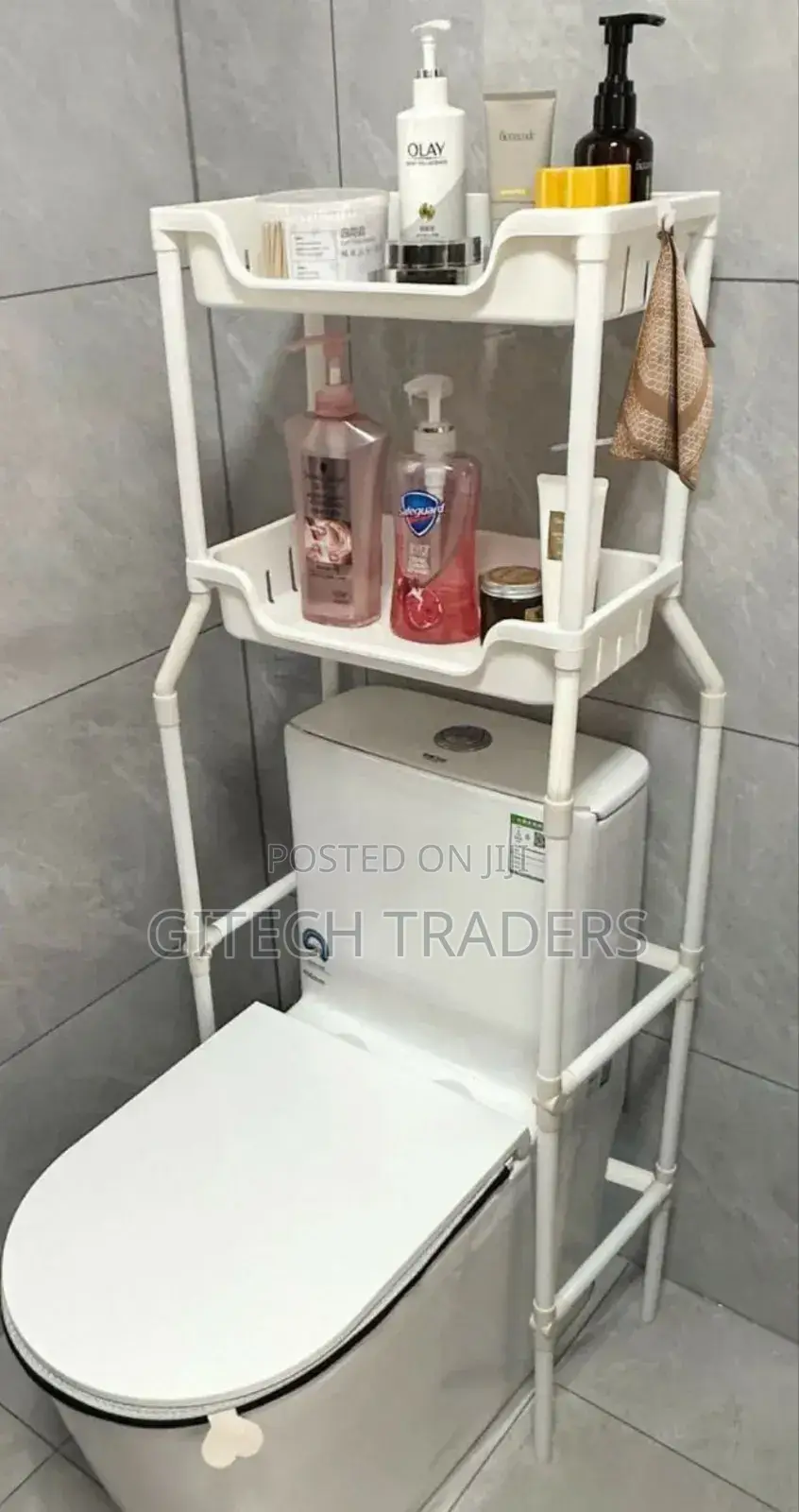 Over the Toilet / Bathroom Organizer With Organizing Basket
