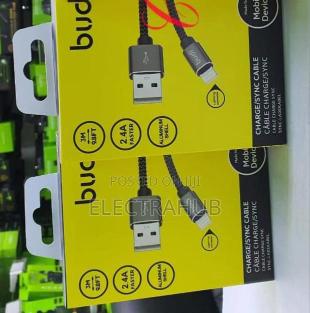 Budi Lightning/iPhone *3m* Aluminium Shell Usb Cable New - thumbnail 2