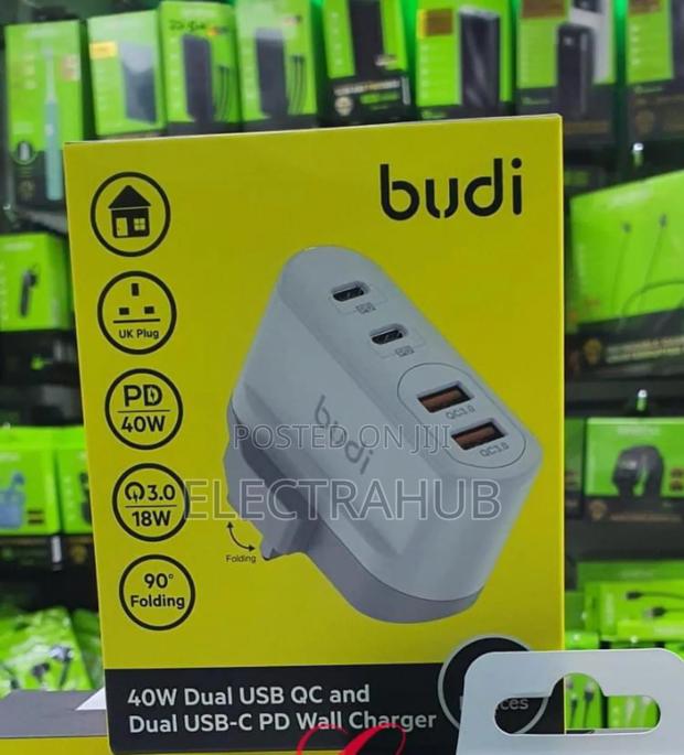 Budi *40w* Dual Usb and Dual Usb C Pd Wall Charger - main view