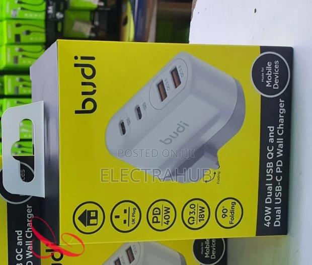 Budi *40w* Dual Usb and Dual Usb C Pd Wall Charger - thumbnail 2