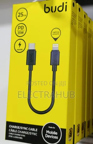 Budi 025tt *35w* Type C to Lightning 25cm Power Bank Cable