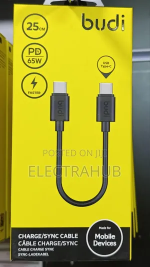 Budi 025tt *65w* Type C to Type C 25cm Power Bank Cable