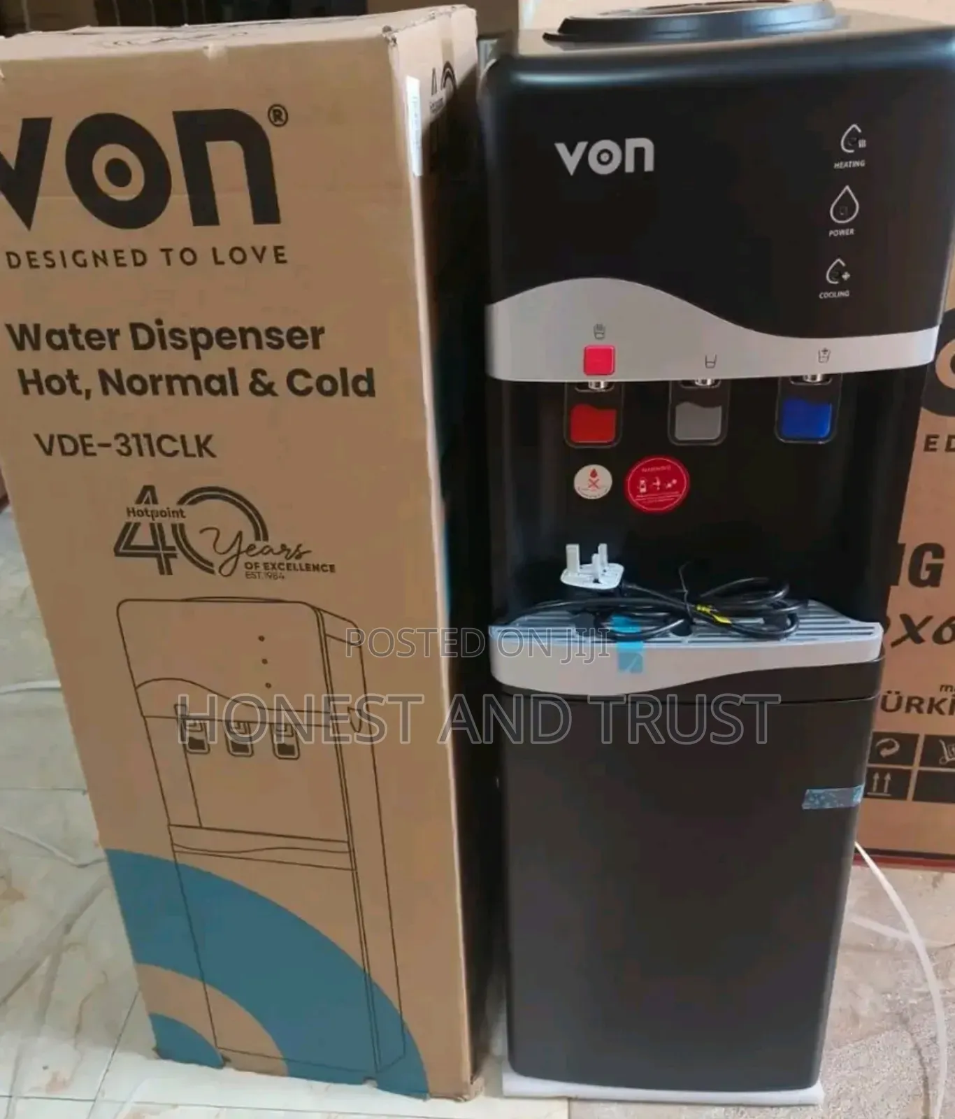 Von Hot Normal Cold Electric Cooling Water Dispenser