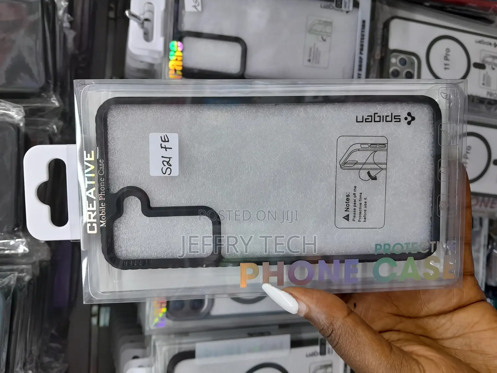 Clear Back Cover for Samsung Galaxy S21 Fe With Black Ends
