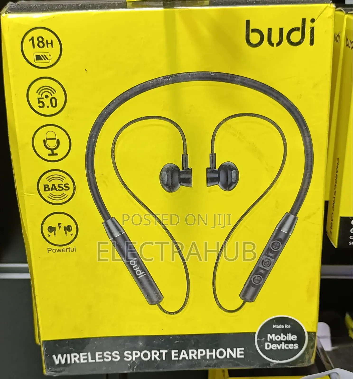 Budi 18hrs Playtime Wireless Sport Earphones New Sealed