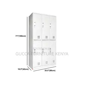 Cabinets: Office 9-Locker Cabinet With Metal Doors