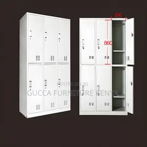 Cabinets: Office 9-Locker Cabinet With Metal Doors
