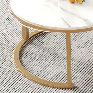 Coffee Tables: Stylish Double Nesting Rounded Coffee Table