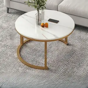 Coffee Tables: Stylish Double Nesting Rounded Coffee Table