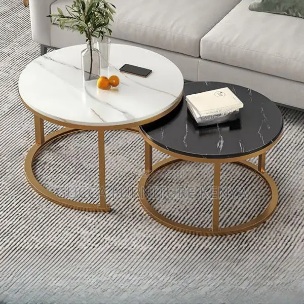 Coffee Tables: Stylish Double Nesting Rounded Coffee Table