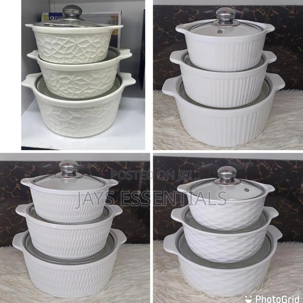 3pc Ceramic Serving Dishes Set - main view