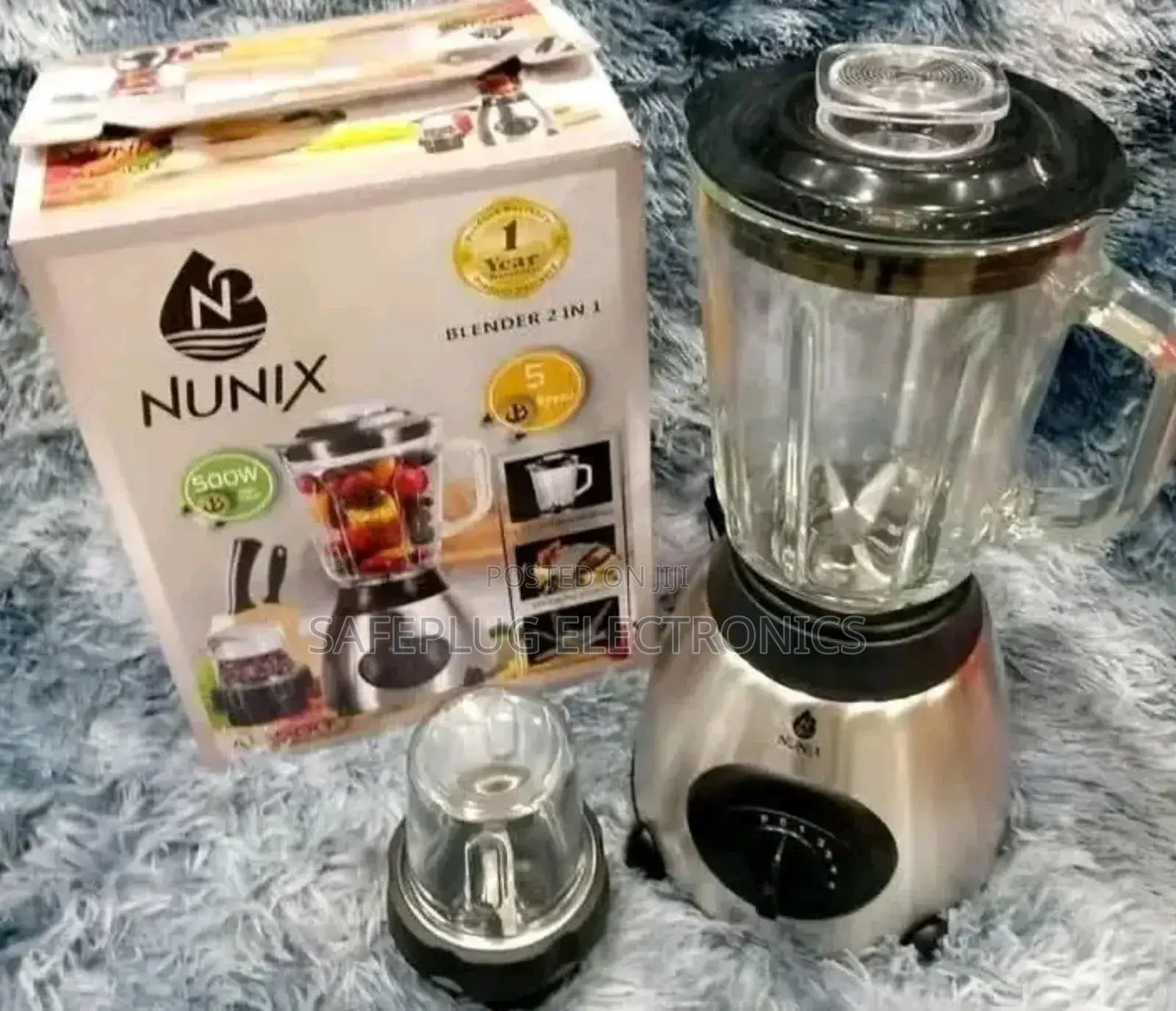 Nunix Ak-500 Powerful 2 in 1 Blender With Glass Jar - 1.5l