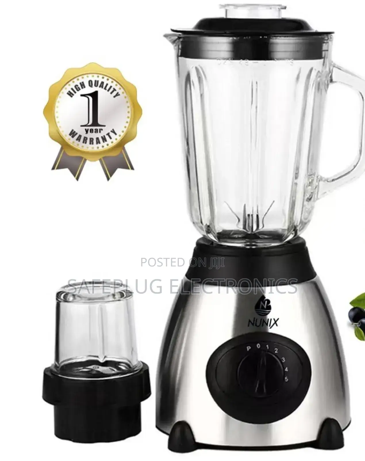Nunix Ak-500 2in1 Blender With Glass Jar ,1.5l,Grinder,500w