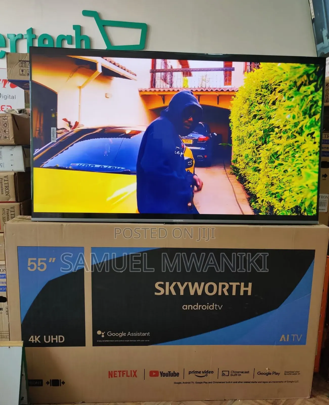 Skyworth 55" Uhd Android Tv Frameless Screen + Play Store