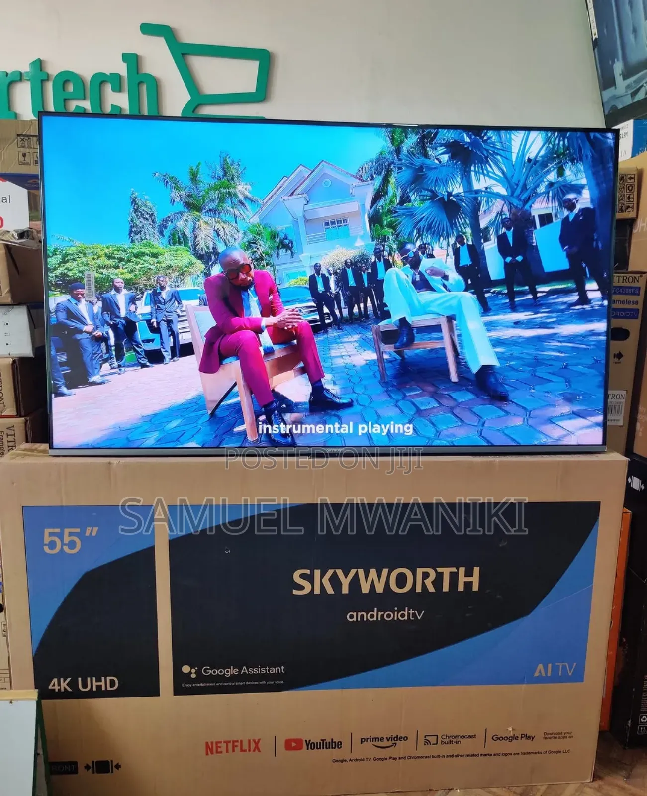 Skyworth 55" Uhd Android Tv Frameless Screen + Play Store