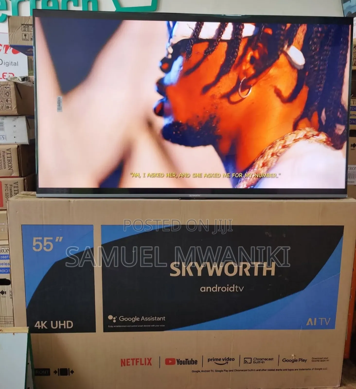 Skyworth 55" Uhd Android Tv Frameless Screen + Play Store