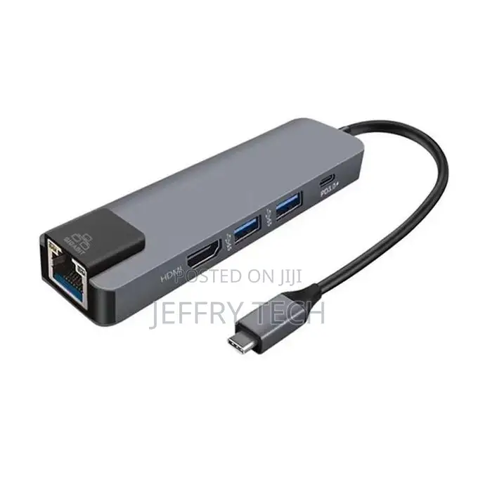 5 in 1 Mosible Type C to HDTV Usb C Hub Rj45 100m Hub