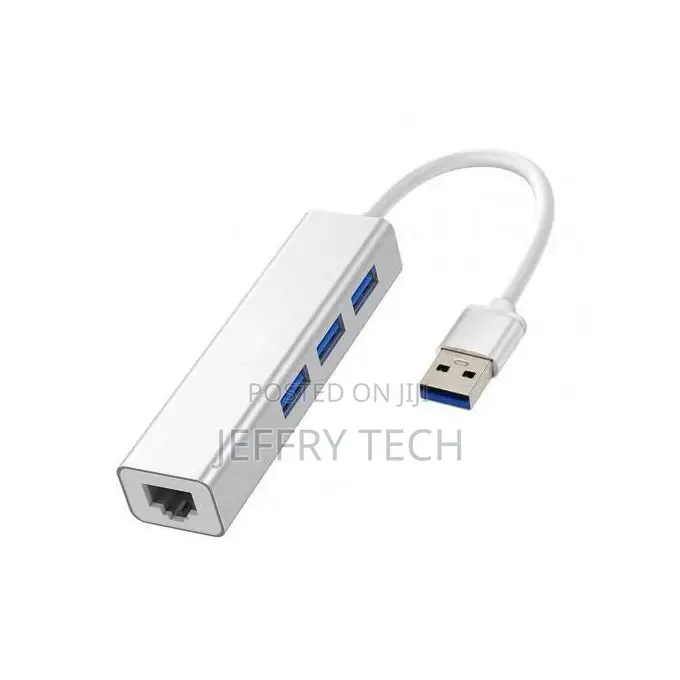Rj45 to Usb Connector Cable 10/100mbps Ethernet 3-Usb 3.0 Po