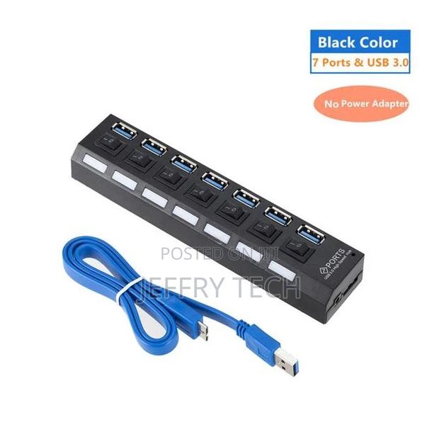 Usb 7-Port Hub Bar With on/Off Switches - main view