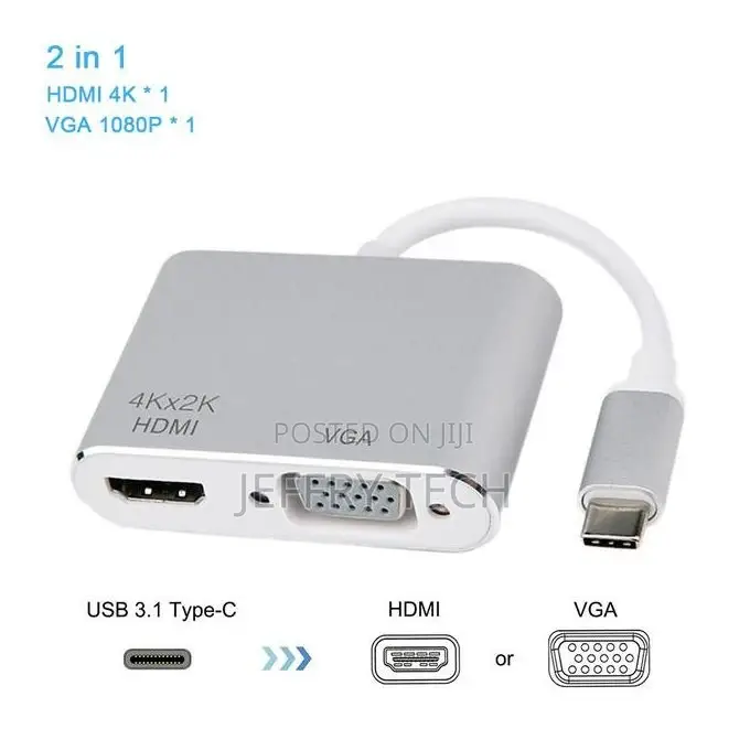 Usb 3.1 Type C to Vga Female / Hdmi Female Adapter
