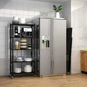 5 Tier Foldable Movable Metallic Storage Rack