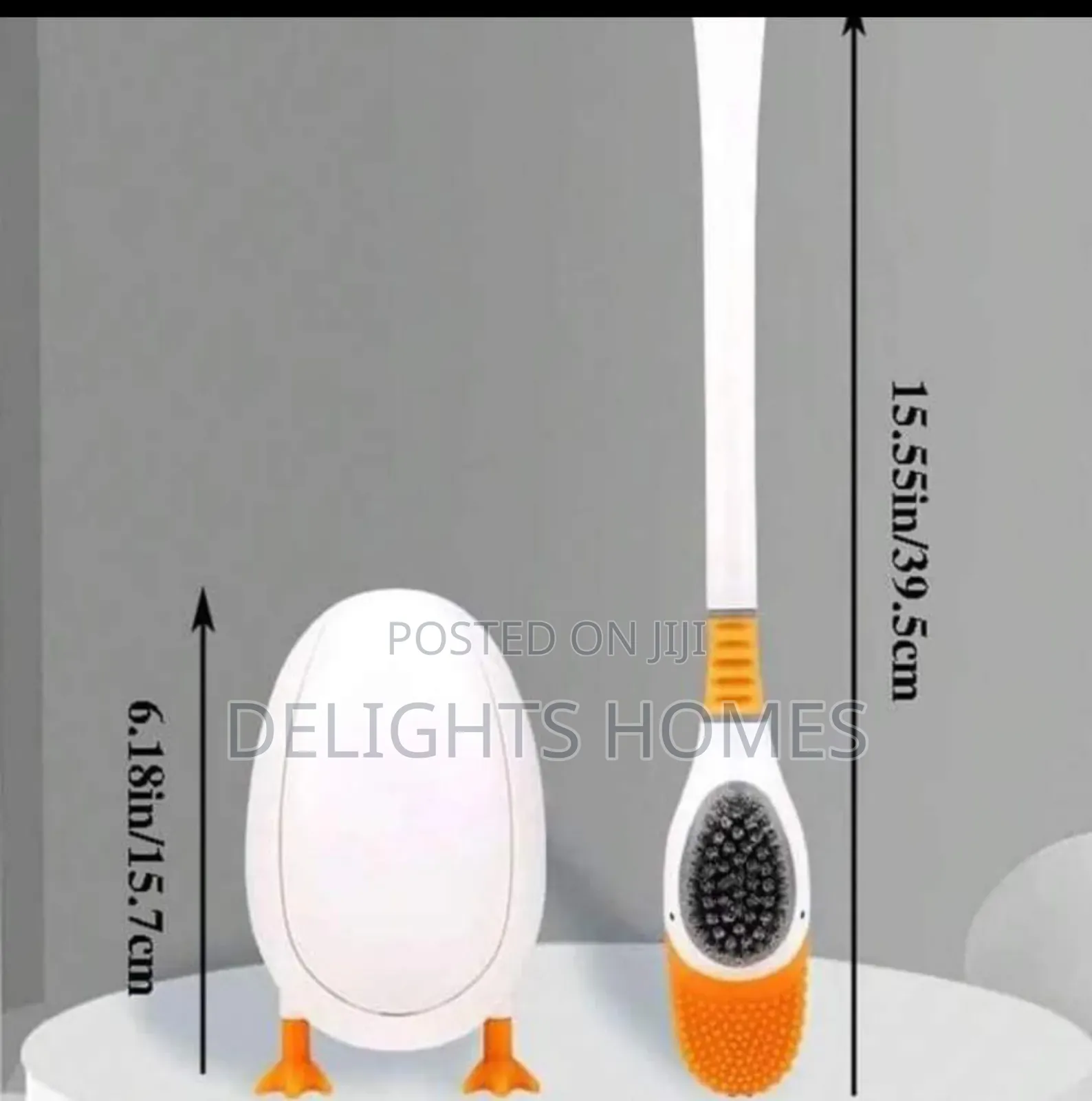 Duck Shaped Toilet Brush Holder + Silicone Toilet Brush.
