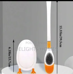 Duck Shaped Toilet Brush Holder + Silicone Toilet Brush.