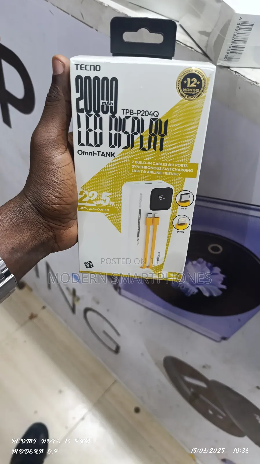 Tecno Omni-Tank 20000mah Power Bank Powerbank