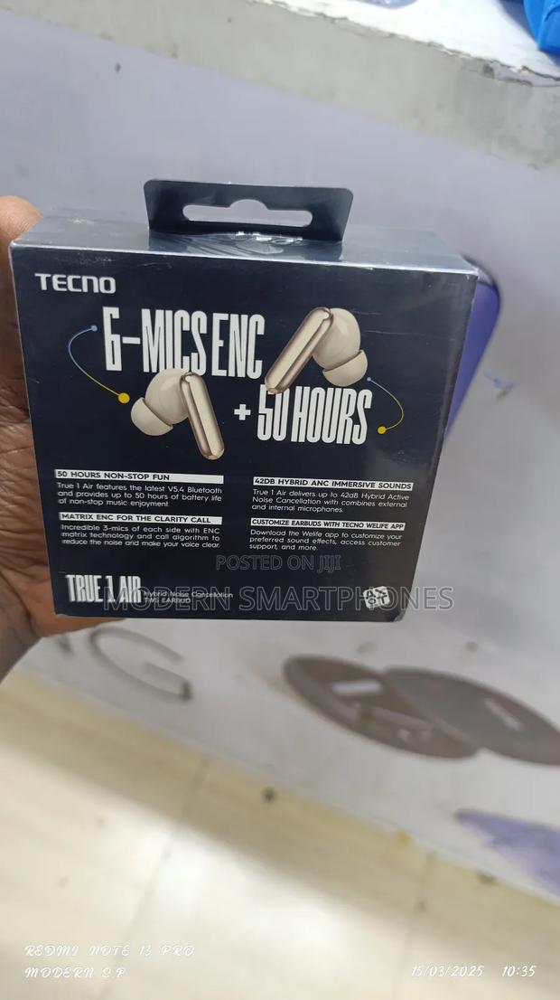 Tecno True 1 Air Hybrid Noisecancellation Bluetooth Earphone - thumbnail 2