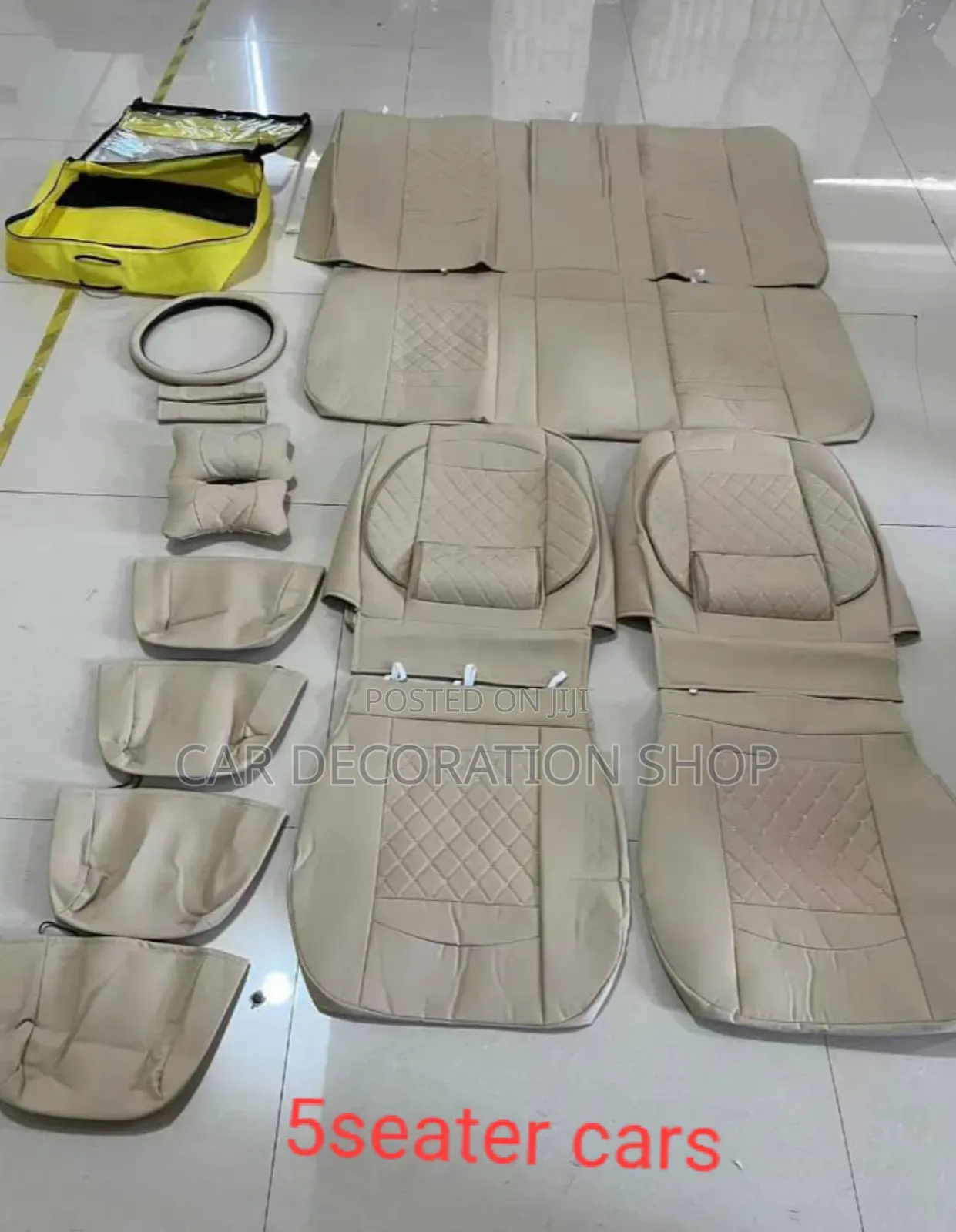 Baije Leather Seat Top Covers With Steering,Belt Pad,Pillow