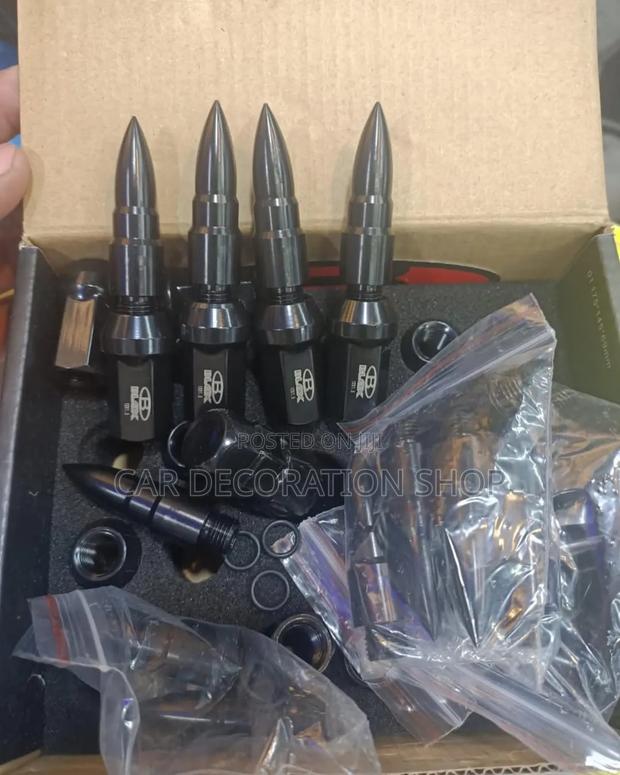 Black 20pcs Slim Blox Bullets Rim Nuts - main view