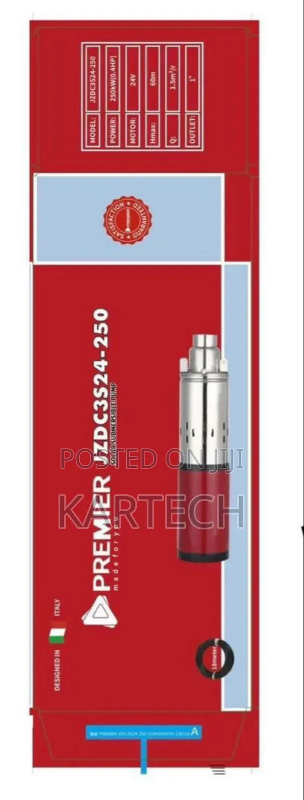 Premier Jzdc3s24-250 Dc Deep Well Pump,